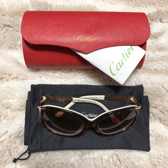 Cartier Accessories - Cartier Sunglasses Brown/Gold
